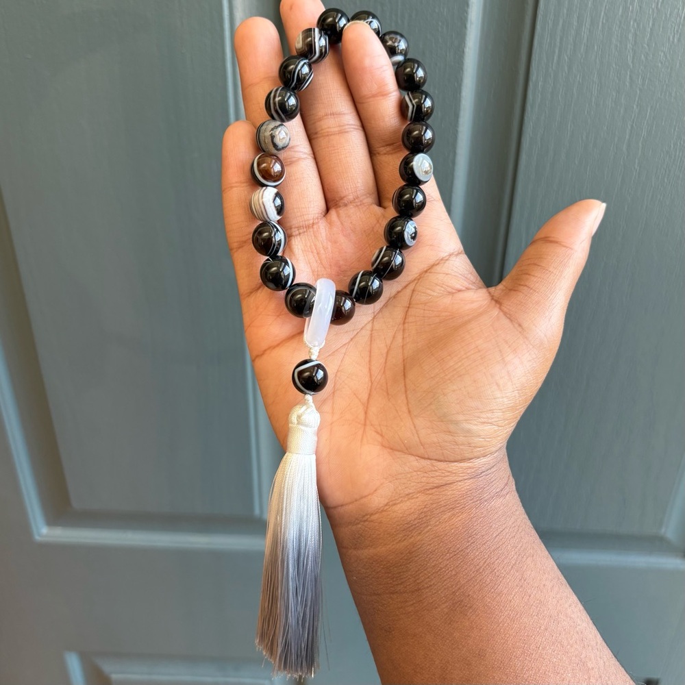 Banded Onyx Worry Bracelet Fidget Tool 12mm